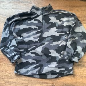 Get After It Girls Camo Sweater Camouflage Black Gray